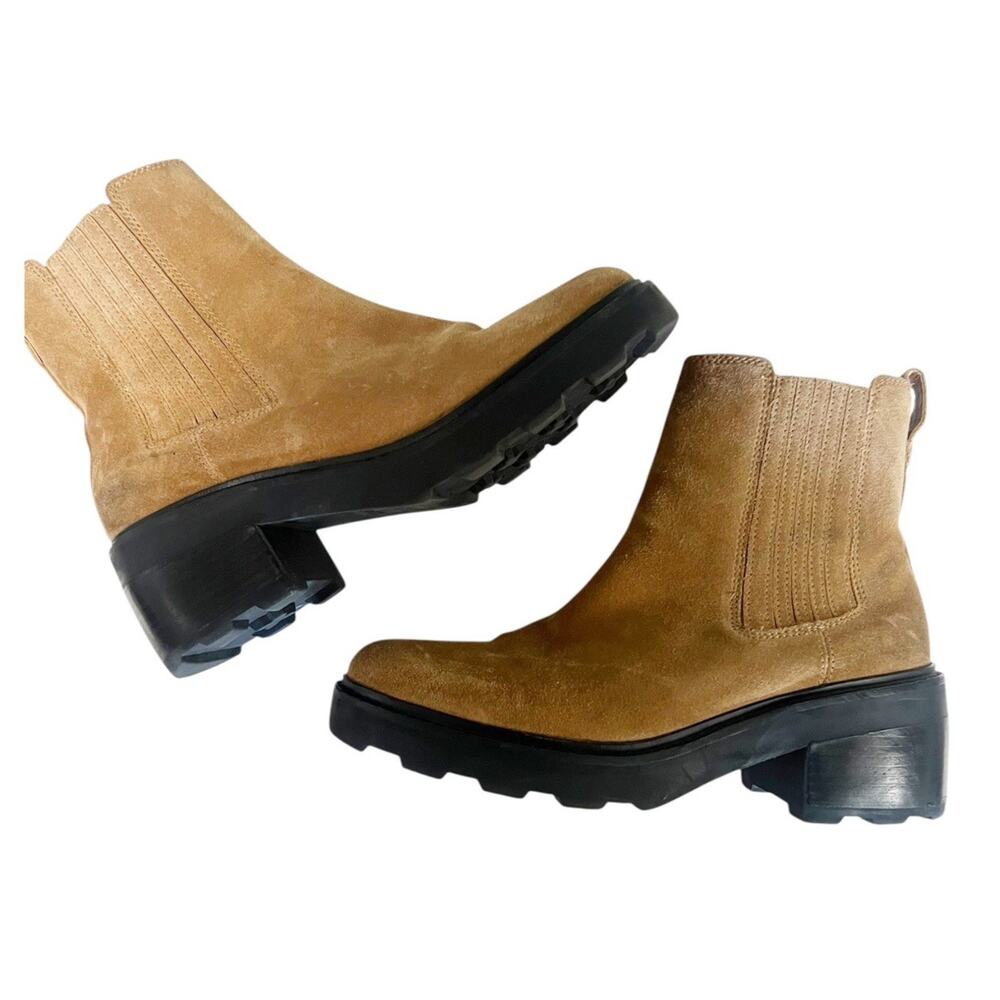 Madewell The Gwenda Platform Lug Ankle Boots In Toffee Suede Size 11 Women’s - Picture 4 of 10